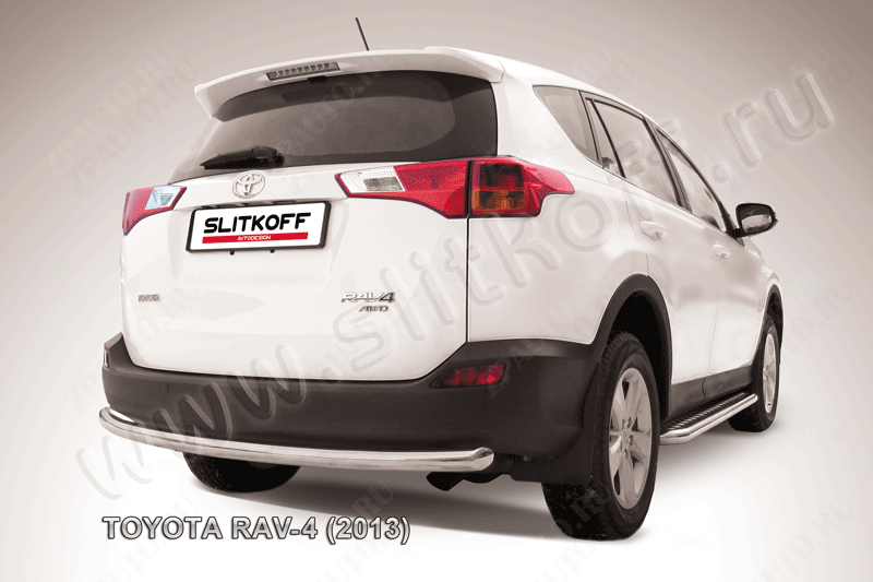 Защита заднего бампера d57 радиусная Toyota Rav-4 (2012-2015) , Slitkoff, арт. TR413-012