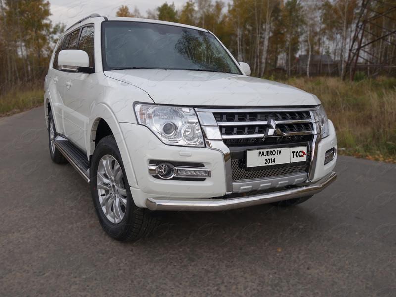 Защита передняя нижняя 76,1 мм для автомобиля Mitsubishi Pajero IV 2014-, TCC Тюнинг MITPAJ414-02