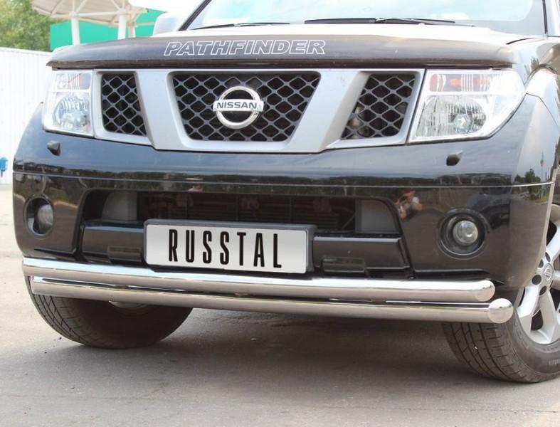 Защита переднего бампера d76/63 для Nissan Pathfinder 4, Руссталь NPZ-000353