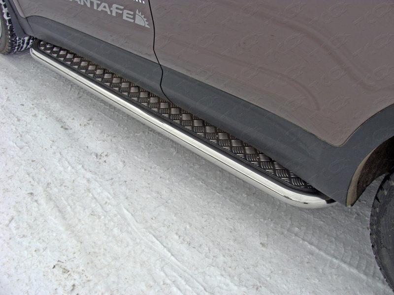 Пороги с площадкой 60,3 мм для автомобиля Hyundai Santa Fe Grand 2016-, TCC Тюнинг HYUNSFGR16-12