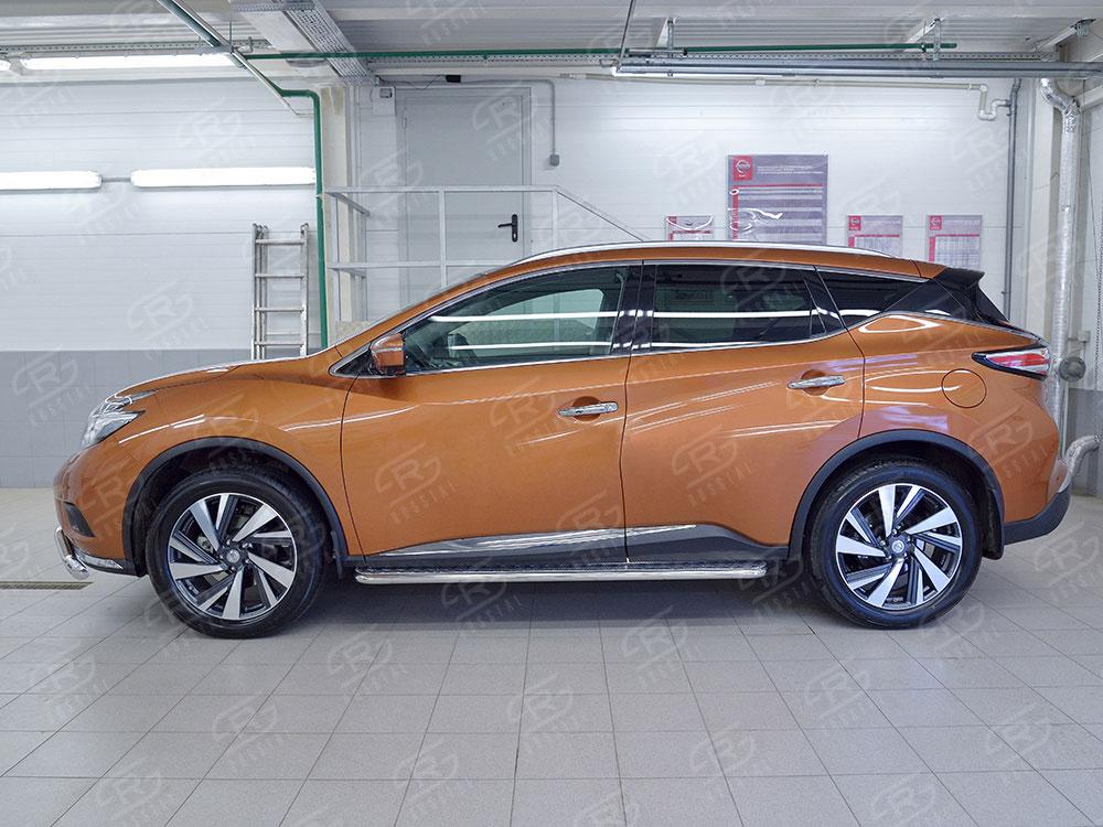 Пороги труба d42 с листом вариант 2 для Nissan Murano 2016, Руссталь NMUL-0024092