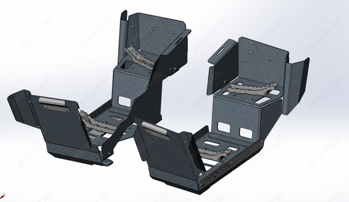 Пороги усиленные для квадроцикла для ODES PathCross 650/850/1000 , алюминий 4 мм, STORM, арт. MP 0862