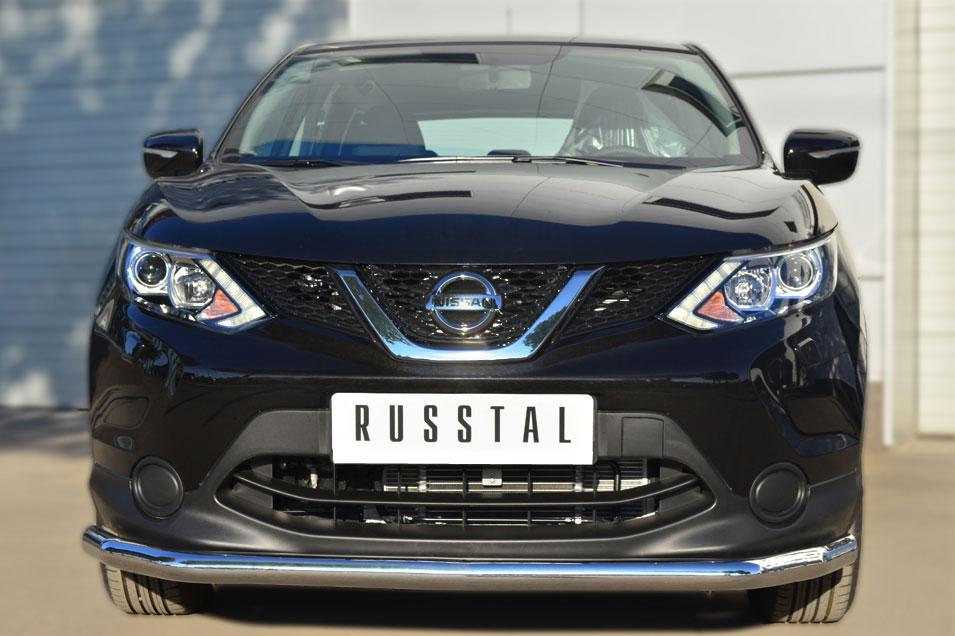 Защита переднего бампера d63 для Nissan Qashqai 2014, Руссталь NQQZ-001786