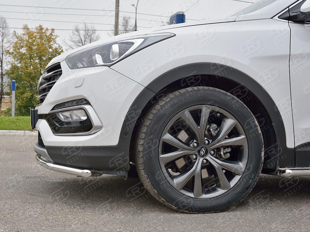 Защита переднего бампера d42 для Hyundai Santa Fe 2015, Руссталь HSFPZ-002440