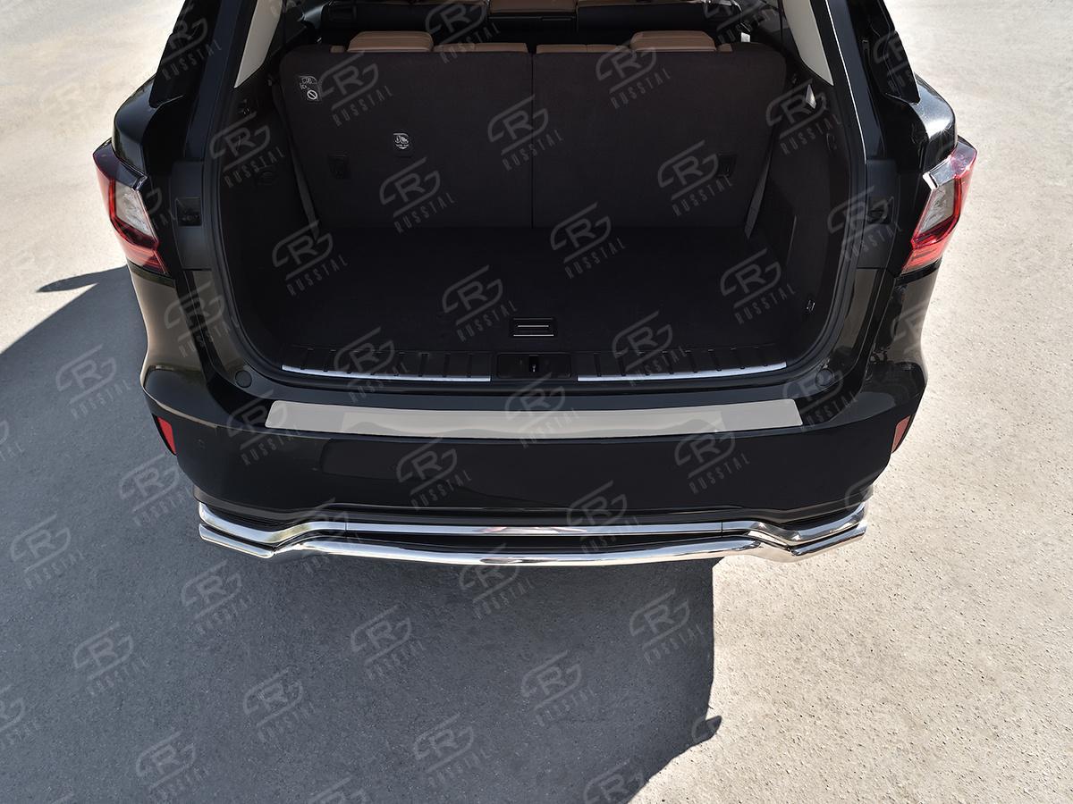 LEXUS RX 200t 2015-2019 (КРОМЕ F-SPORT)Накладка на задний бампер RUSSTAL(нерж.зеркало) LEXRXN-003478