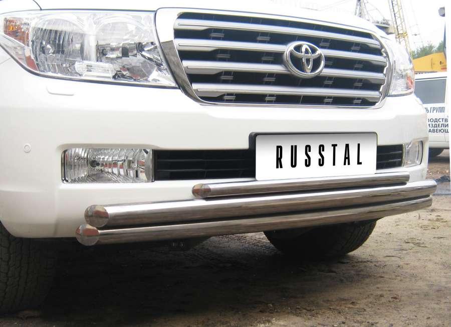 Защита переднего бампера d63/63/42 для Toyota Land Cruiser 200 2007-2012, Руссталь LCZ-000208