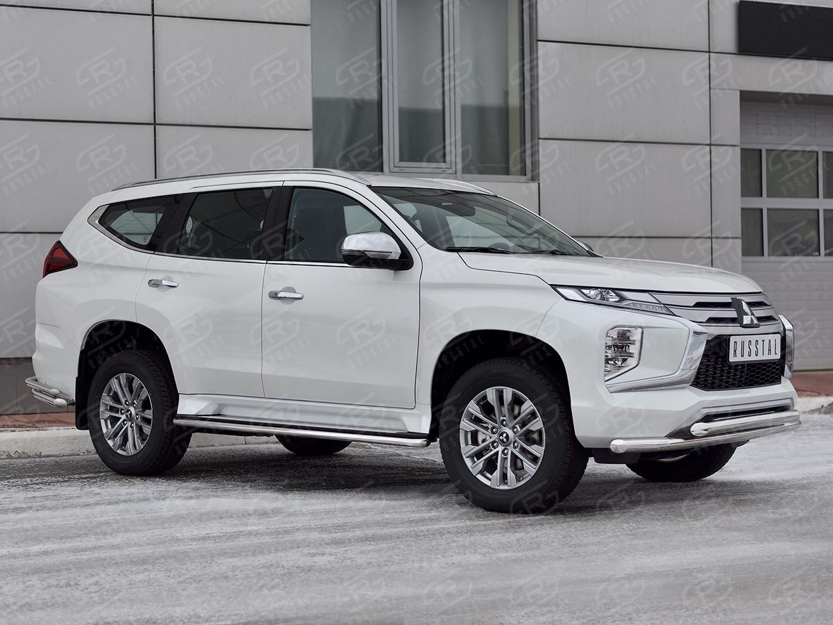 MITSUBISHI PAJERO SPORT 2021- Защита переднего бампера d63 секции-d63 дуга MPJSZ-003651