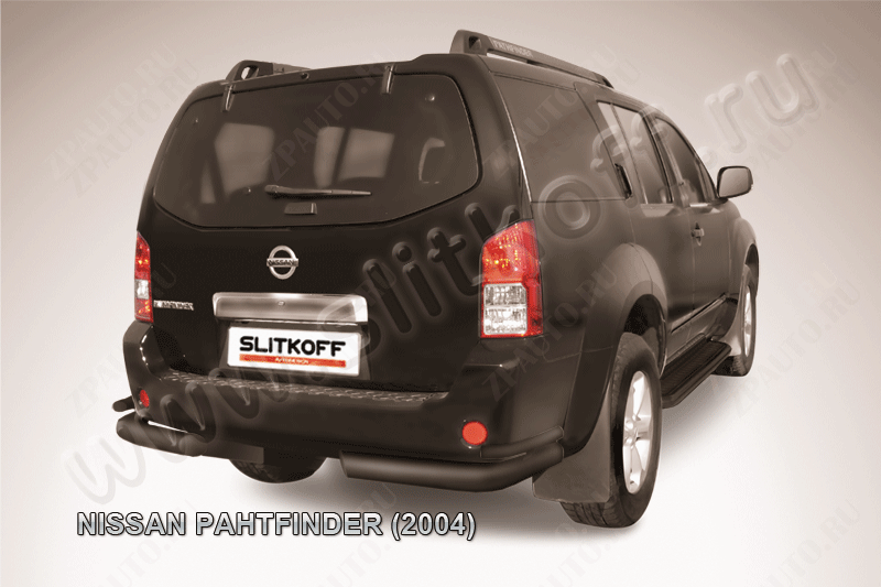 Уголки d76+d42 двойные черные Nissan Pathfinder R51 (2004-2010) , Slitkoff, арт. NIP013B