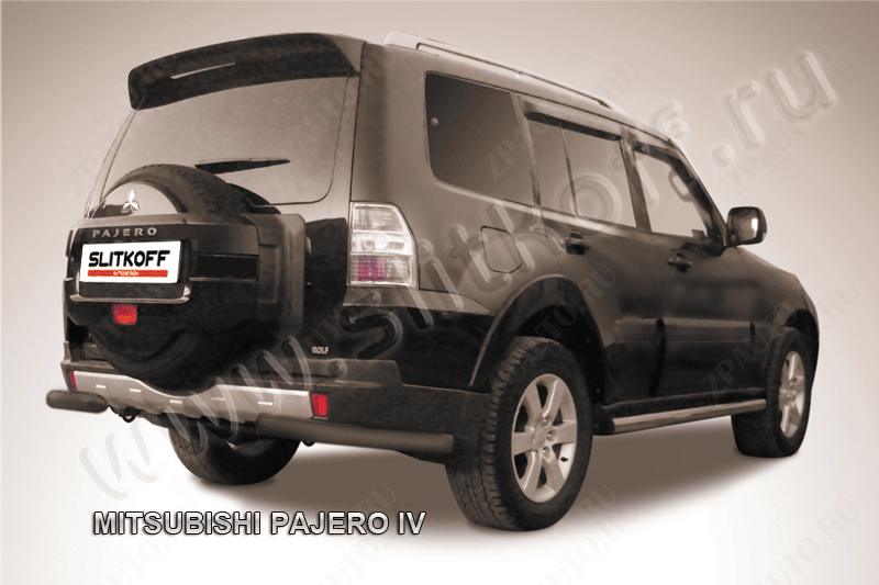 Уголки d76 черные Mitsubishi Pajero IV (2006-2023) , Slitkoff, арт. MPJ019B