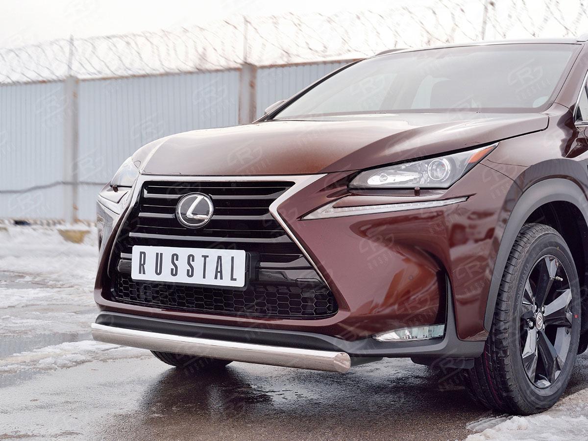 Защита переднего бампера d75х42 Lexus NX 2014, Руссталь LNXZ-002573