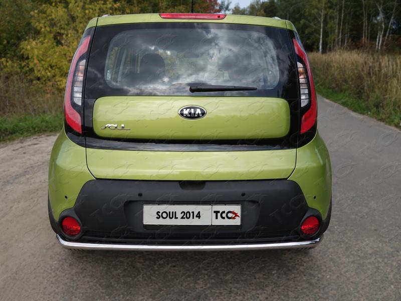 Защита задняя 42,4 мм для KIA Soul II 2013-, ТСС KIASOUL14-14, TCC Тюнинг