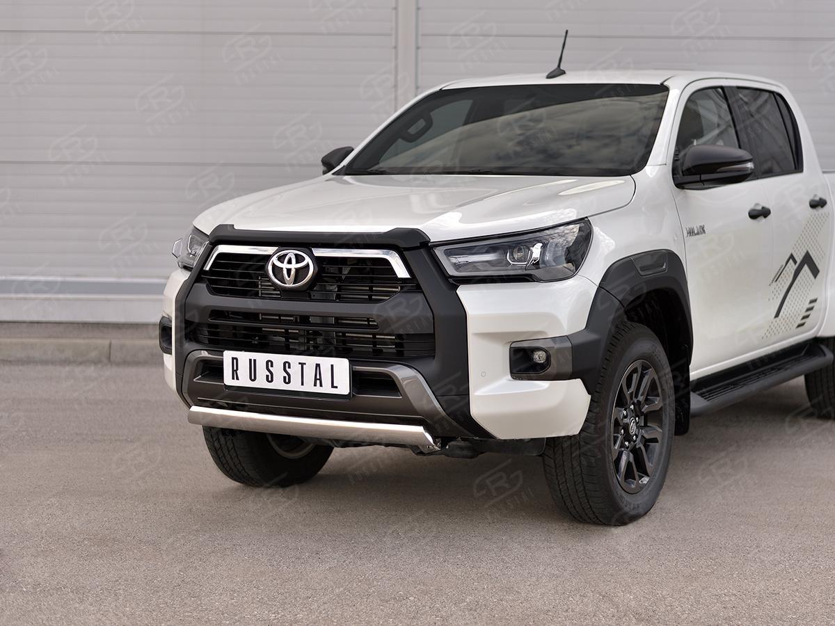 TOYOTA HILUX BLACK ONYX 2020- Защита переднего бампера d75х42 дуга THBOZ-003506