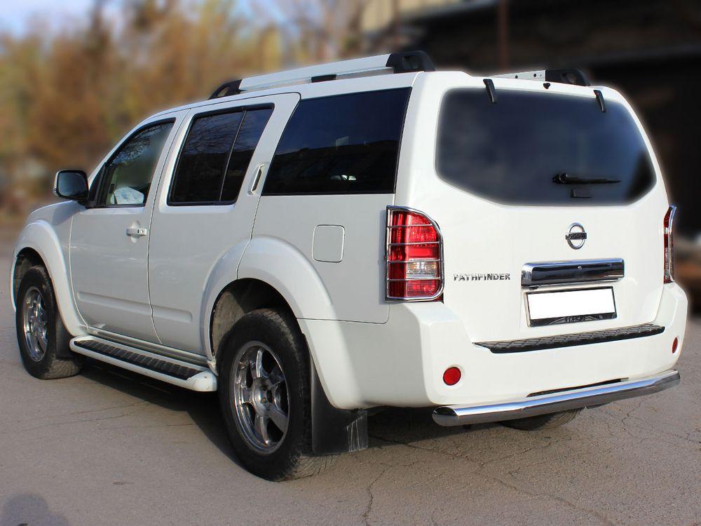 Защита заднего бампера радиусная d-76 для Nissan Pathfinder 2010, Технотек NP10_4.5