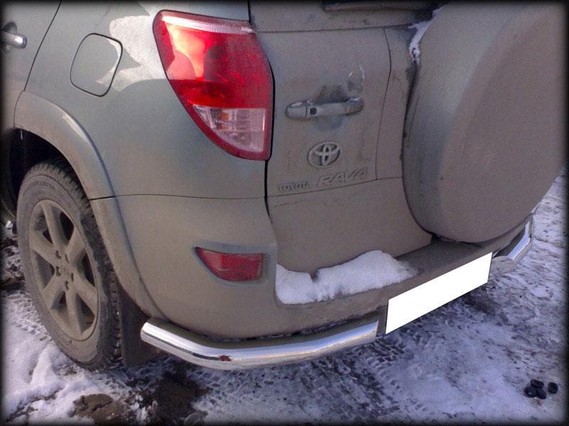 Защита заднего бампера "уголки" d-76 для Toyota RAV4 2005-2009, Технотек TRN_7