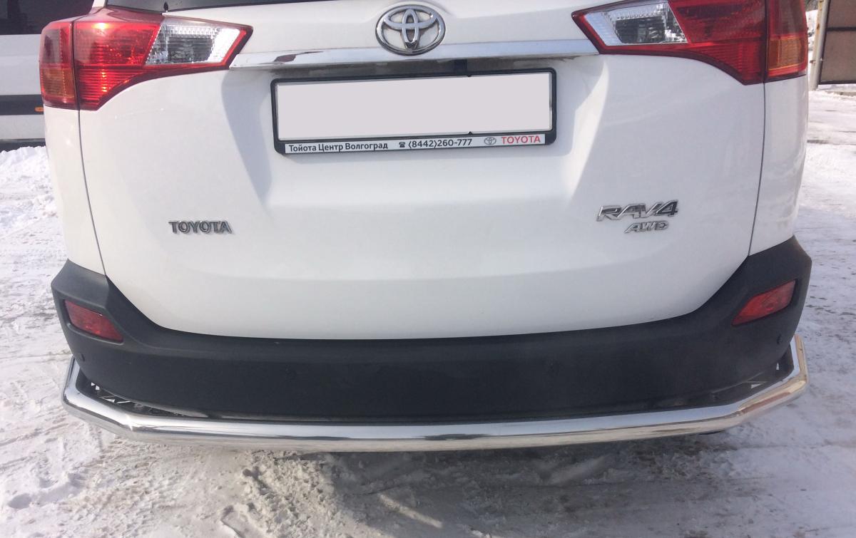 Защита заднего бампера угловая большая для автомобиля TOYOTA RAV4 2013.  TRAV.13.21-1, Россия .Купить по низкой цене в Санкт-Петербурге.