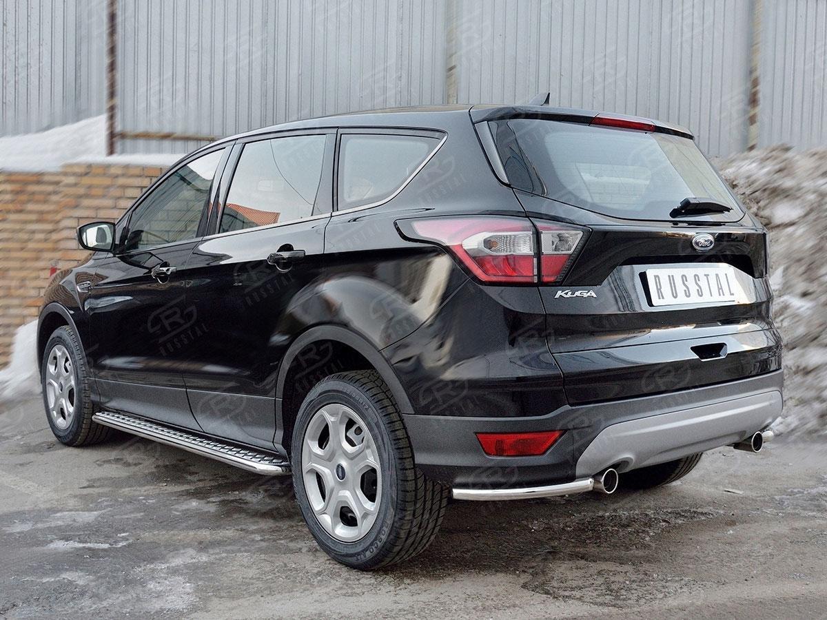 Защита заднего бампера уголки d42 Ford Kuga 2016, Руссталь FGZ-002605