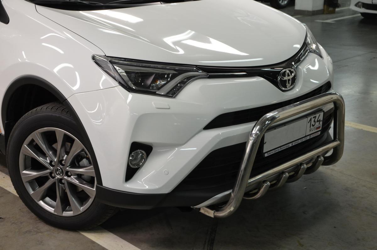 Защита переднего бампера скоба низкая+акула для автомобиля TOYOTA RAV4  2015. TRAV.15.76, Россия