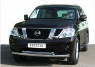 Защита переднего бампера d76/63 для Nissan Patrol 2010, Руссталь PAZ-000788