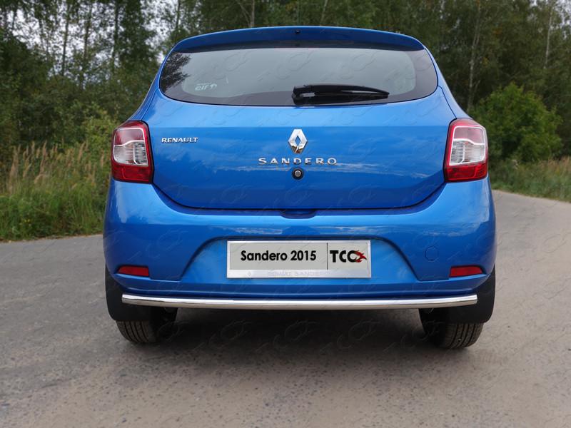 Защита задняя нижняя 42,4мм для автомобиля Renault Sandero (5S) 2014-2018, TCC Тюнинг RENSAN15-06