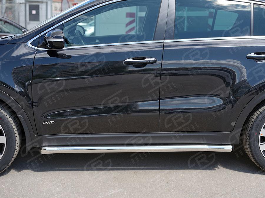 Пороги труба d63 вариант 1 Kia Sportage 2016, Руссталь KST-0022891