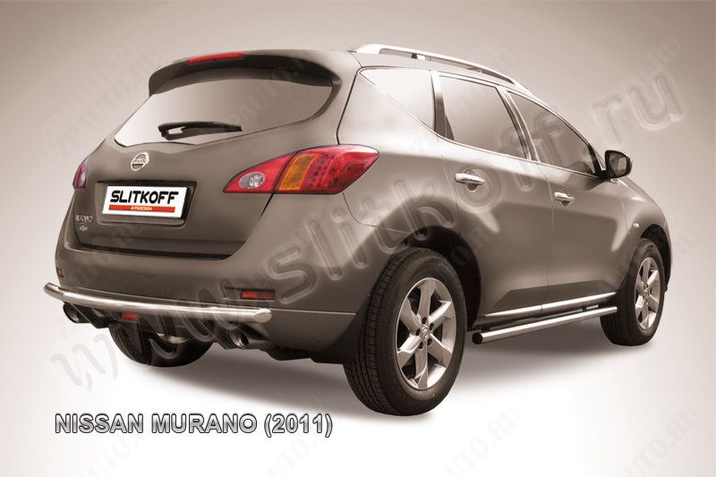 Защита заднего бампера d57 Nissan Murano (2010-2015) Black Edition, Slitkoff, арт. NIM11009BE