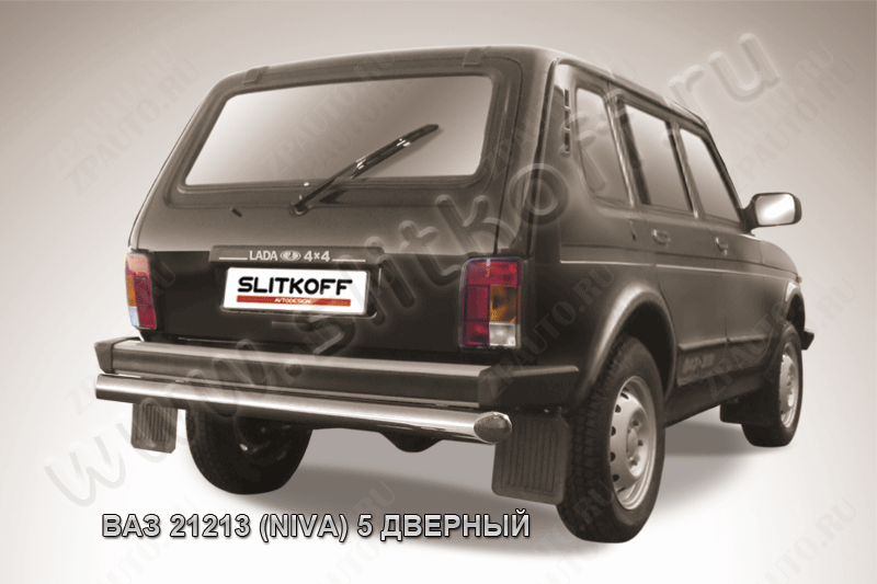 Защита заднего бампера d76 Lada Niva 21213 5-дверная (1993-2023) Black Edition, Slitkoff, арт. Nivd008BE