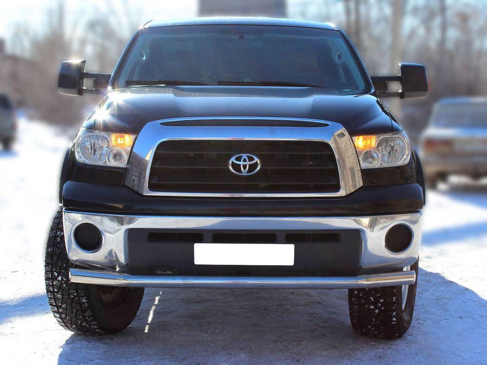 Дуга передняя по низу бампера радиусная одинарная d-76 для Toyota Tundra 2007, Технотек TTU_1.1