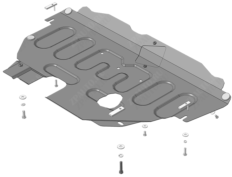 Защита стальная Мотодор (Двигатель, Коробка переключения передач), 2 мм,  Ford S-max  2006-2015 арт. 70702