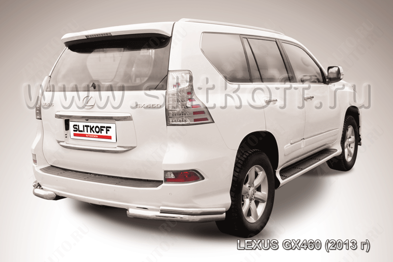 Уголки d76+d42 двойные Lexus GX-460 (2013-2023) Black Edition, Slitkoff, арт. LGX13-011BE