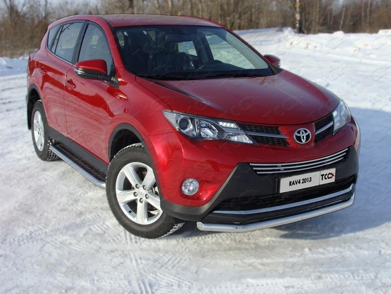 Защита передняя нижняя 60,3 мм для автомобиля Toyota RAV4 2013-2015, TCC Тюнинг TOYRAV13-02