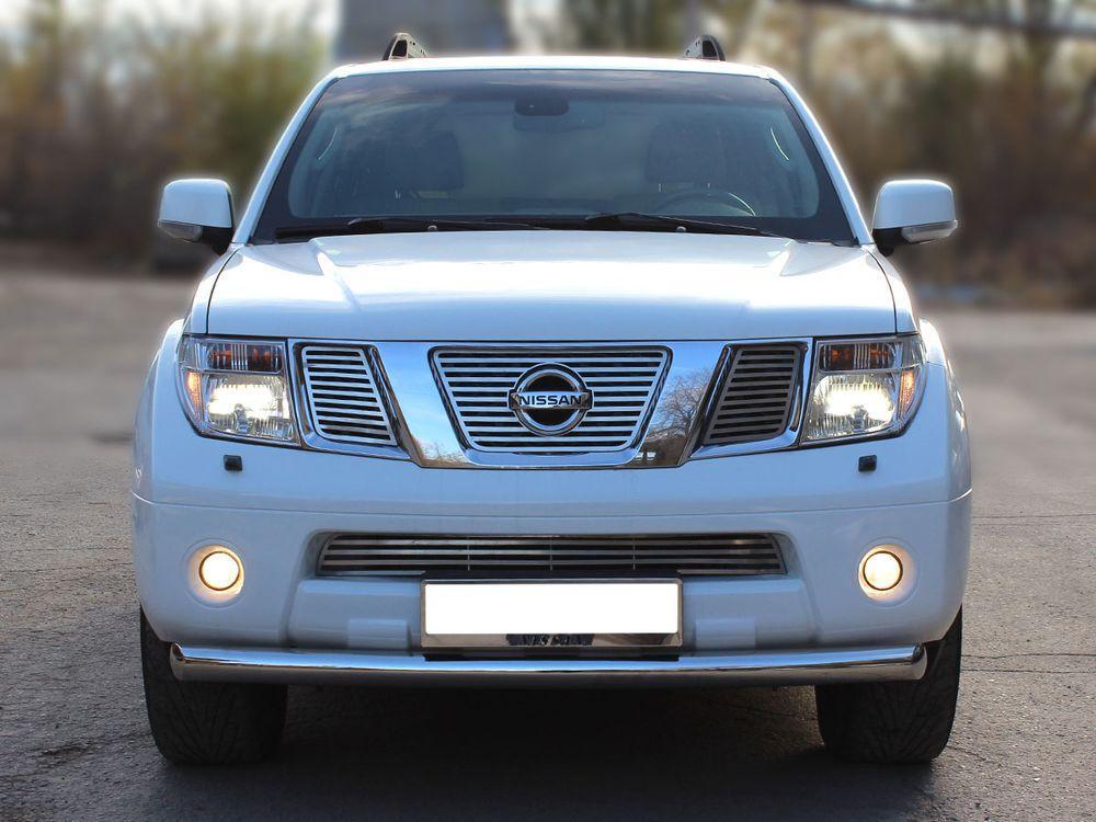 Дуга передняя по низу бампера d-76 радиусная для Nissan Pathfinder 2010, Технотек NP10_2.2