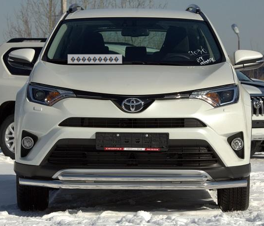 Защита передняя двойная D 60,3/42,4 для Toyota RAV4(Тойота РАВ 4), ALFeco арт. TOYRAV-15.03