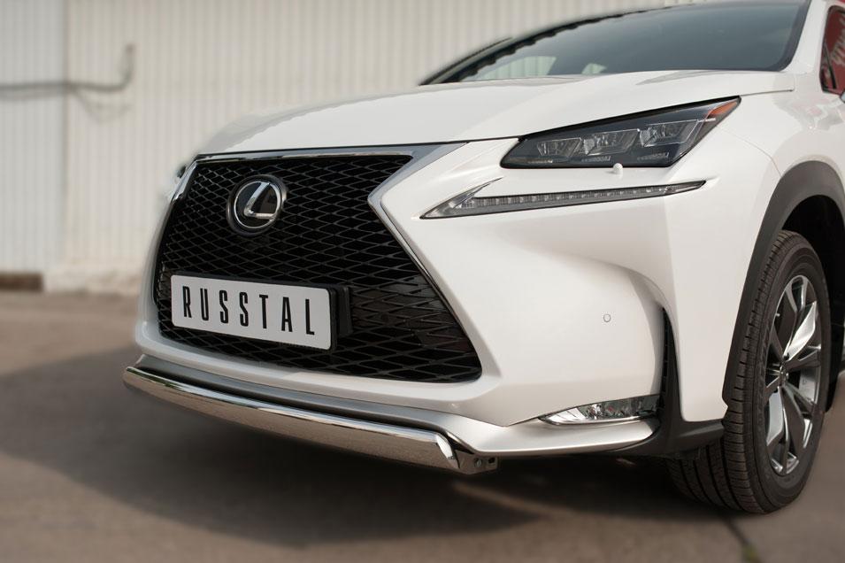 Защита переднего бампера d75х42 для Lexus NX 200t 2014 F Sport, Руссталь LNXZ-002137