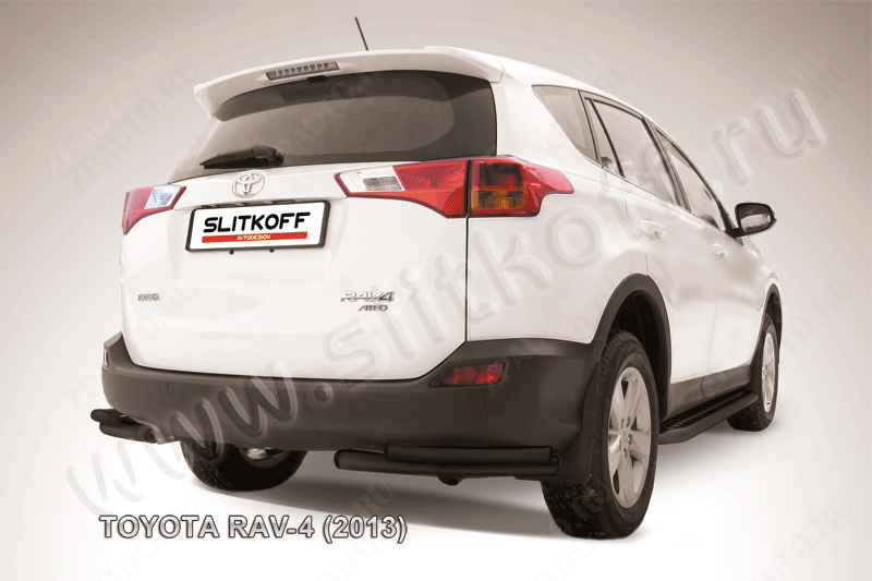 Уголки d57+d42 двойные черные Toyota Rav-4 (2012-2015) , Slitkoff, арт. TR413-014B