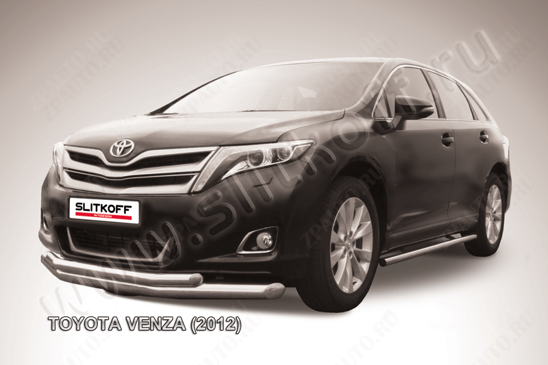 Защита переднего бампера d76+d57 двойная Toyota Venza (2012-2017) , Slitkoff, арт. TVEN001