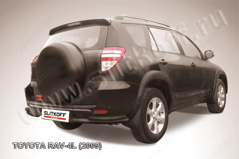 Уголки d57+d42 двойные черные Toyota Rav-4 L (2005-2010) , Slitkoff, арт. TR409L-019B