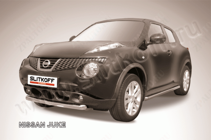 Защита переднего бампера d57 короткая Nissan Juke (2010-2014) , Slitkoff, арт. NJ2WD-002