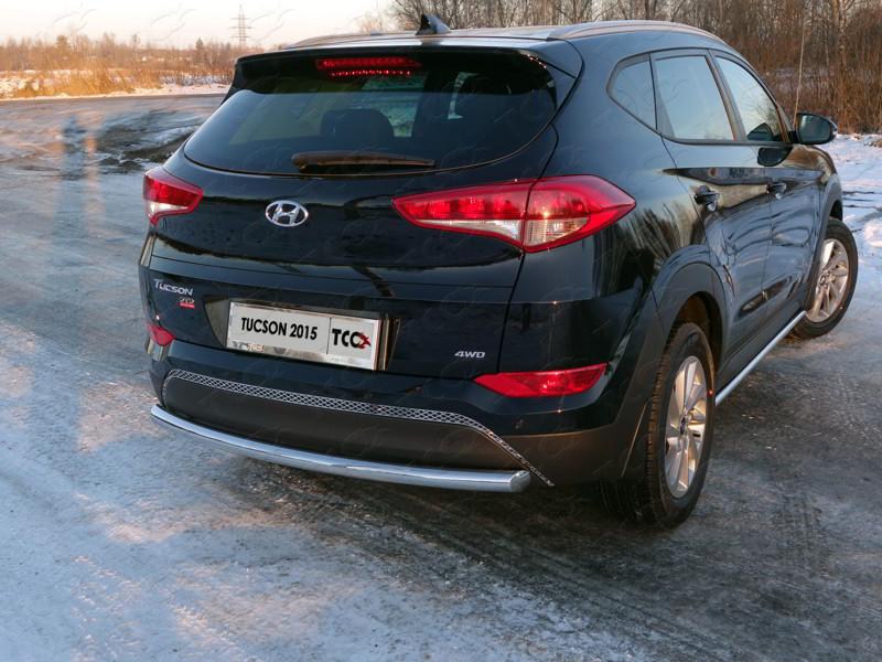 Защита задняя 60,3 мм для автомобиля Hyundai Tucson 2015-2018, TCC Тюнинг HYUNTUC15-33