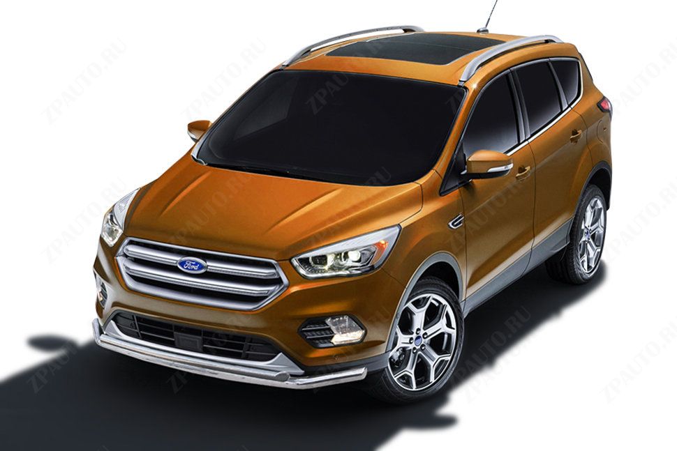 Защита переднего бампера d57+d42 двойная Ford Kuga (2016-2019) , Slitkoff, арт. FKG16-002