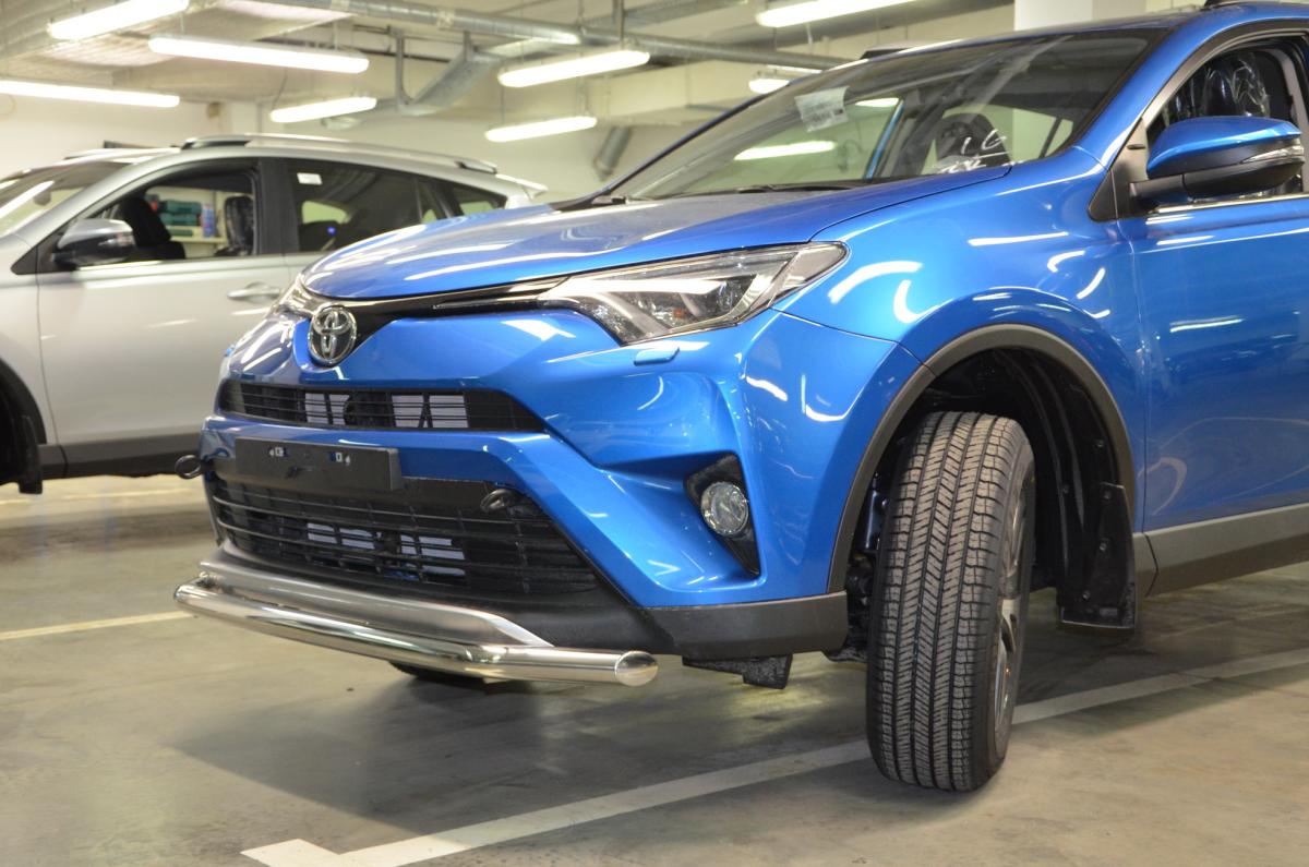 Защита переднего бампера (радиус) для автомобиля TOYOTA RAV4 2015 арт. TRAV.15.02