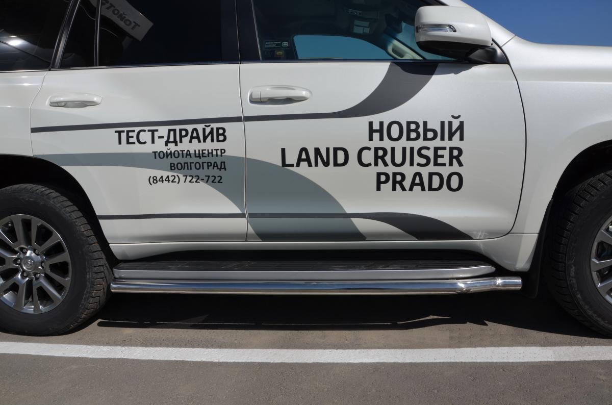 Защита штатного порога для автомобиля TOYOTA Land Cruiser 150 Prado 2013 арт. ТLСP150.14.30-3, Россия TLCP150.14.30-3
