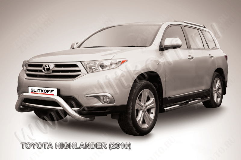 Кенгурятник d76 низкий мини Toyota Highlander (2010-2013) , Slitkoff, арт. THI001