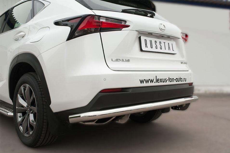 Защита заднего бампера d63 для Lexus NX 200t 2014 F Sport, Руссталь LNXZ-002144