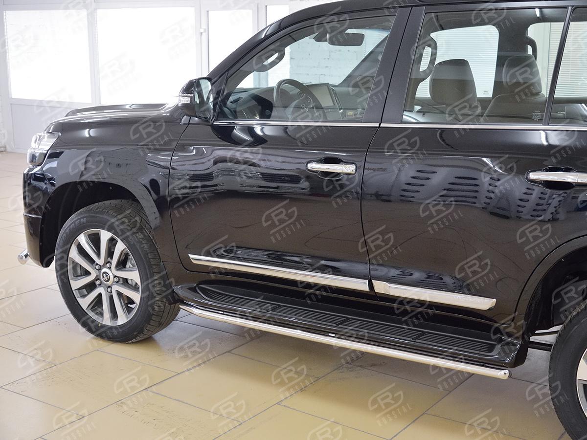 Защита порогов d42 TLCT-003119 для автомобиля TOYOTA LAND CRUISER 200 2018 EXECUTIVE LOUNGE, РусСталь