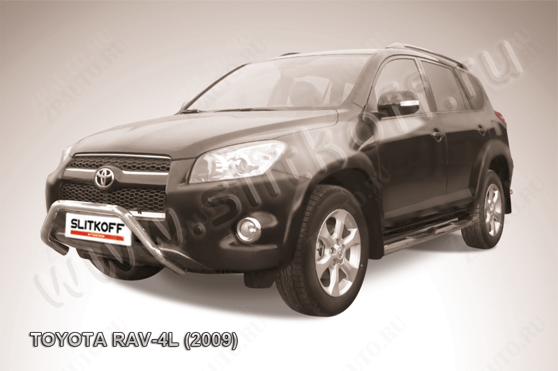 Кенгурятник d57 мини Toyota Rav-4 L (2005-2010) Black Edition, Slitkoff, арт. TR409L-008BE