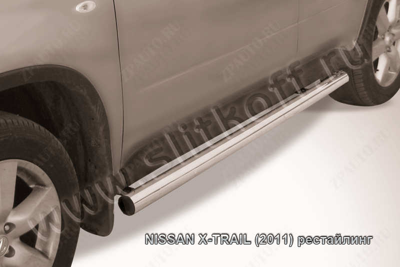 Защита порогов d76 труба Nissan X-Trail (2011-2015) , Slitkoff, арт. NXT11-006