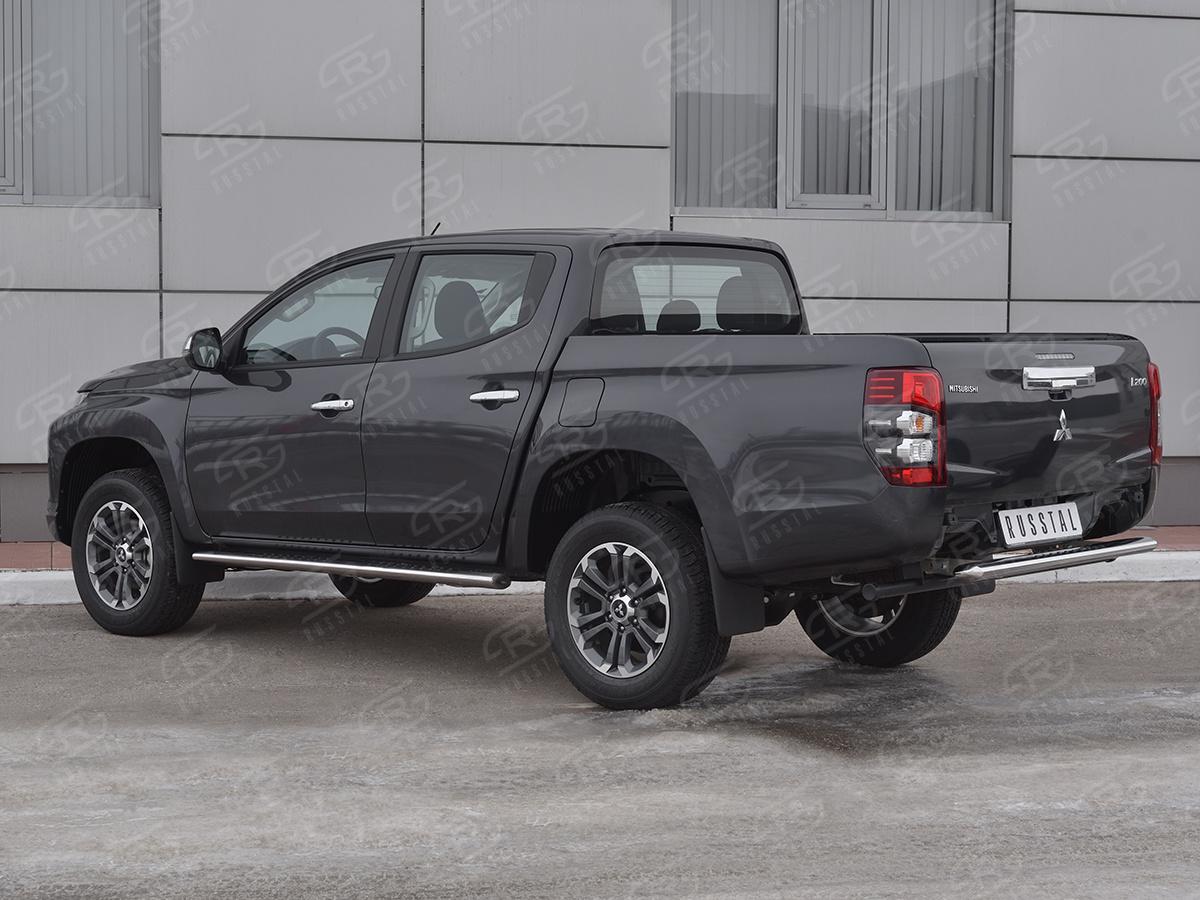 MITSUBISHI L200 2019- Защита заднего бампера d120х60 с проступью ML2Z-003272, РусСталь