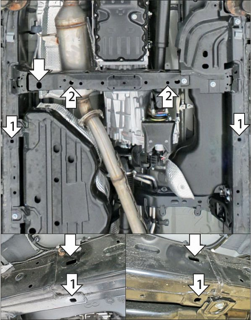 Защита алюминиевая Мотодор (Раздаточная коробка), 5 мм,  для Toyota Land Cruiser Prado 250  2023- арт. 32536