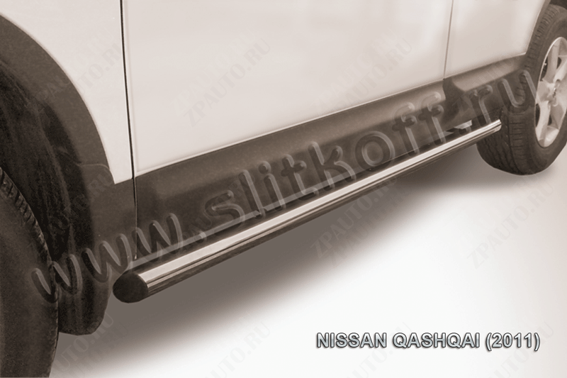 Защита порогов d57 труба Nissan Qashqai (2010-2013) Black Edition, Slitkoff, арт. NIQ11-007BE