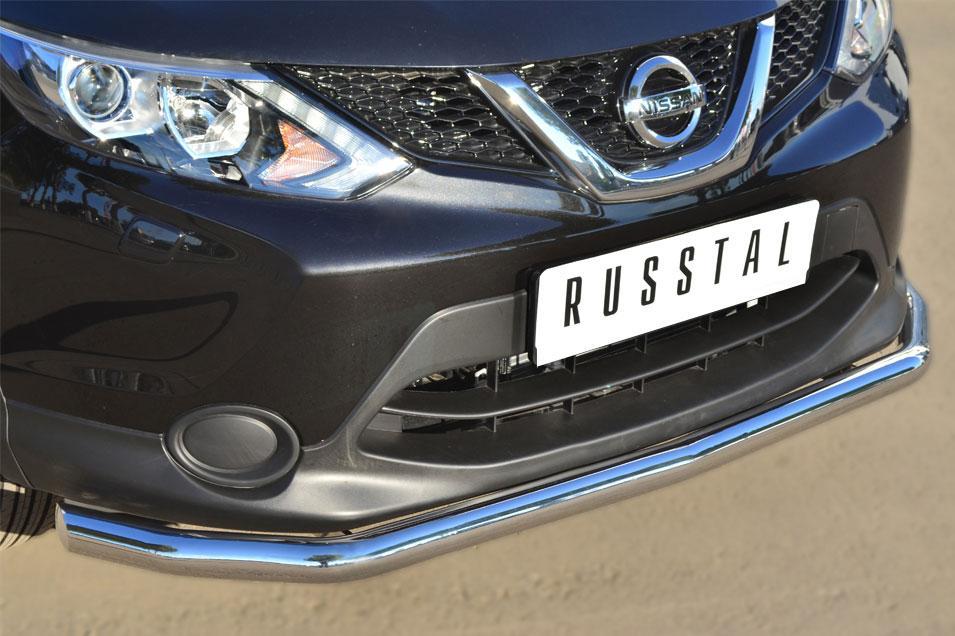 Защита переднего бампера d63 для Nissan Qashqai 2014, Руссталь NQQZ-001786